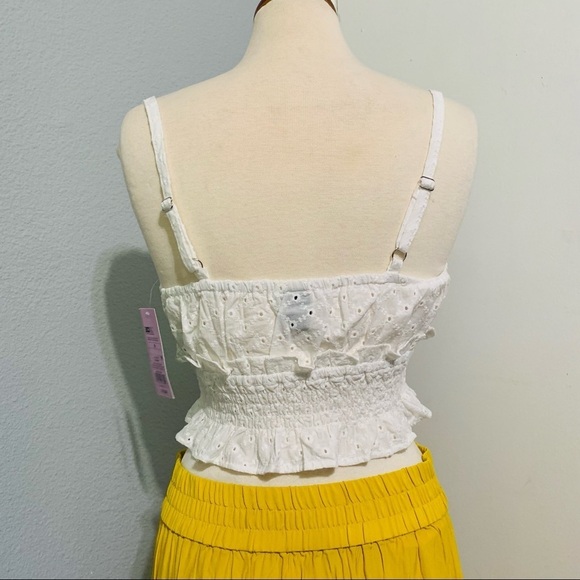 Wild Fable Women White Embroidery Crop Top Size Small 100% Cotton - Picture 6 of 9